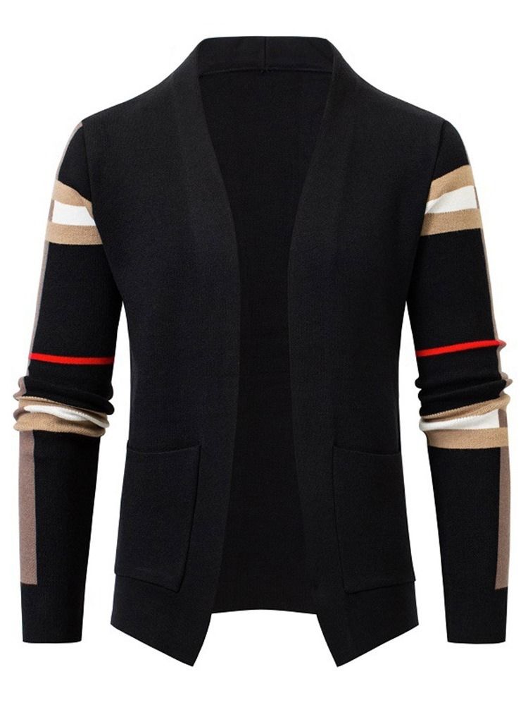 Standard Pocket Color Block Casual Herrtröja