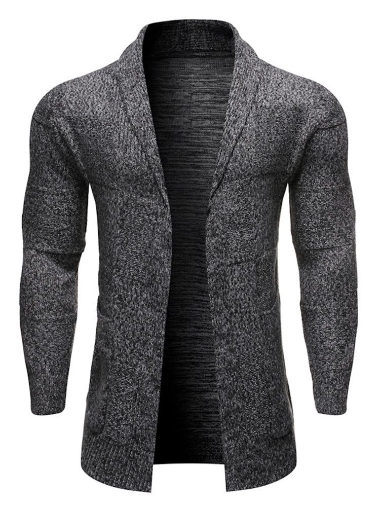 Standard Pocket Lapel Fall Slim Sweater