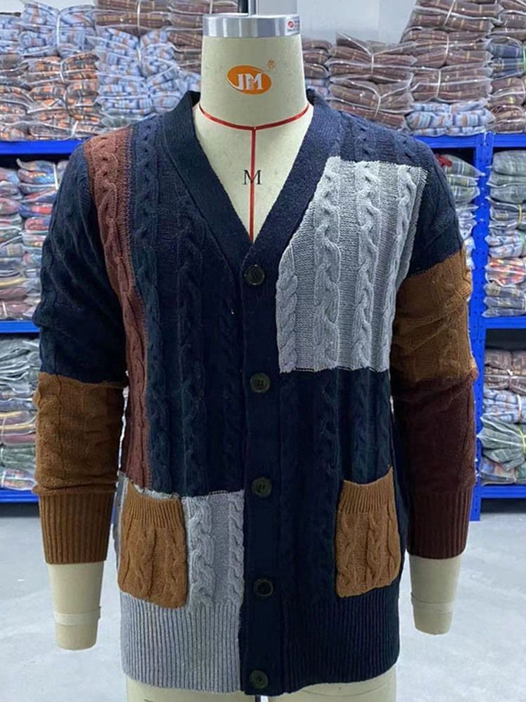 Standard V-Halsficka Casual Rak Tröja