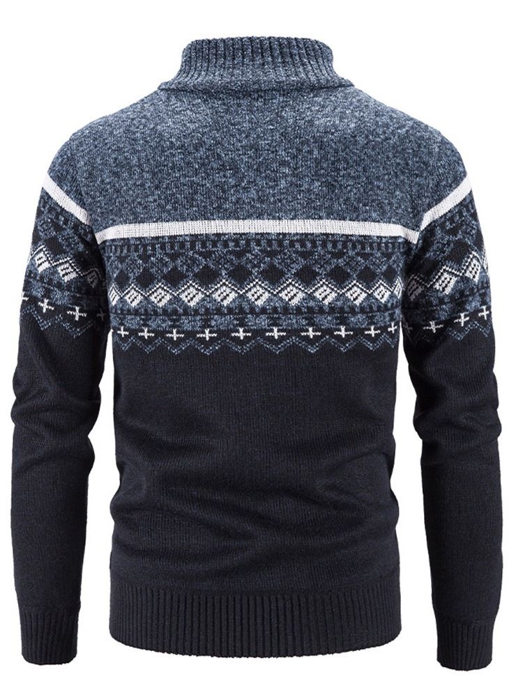 Stativkrage Color Block Standard Casual Hösttröja