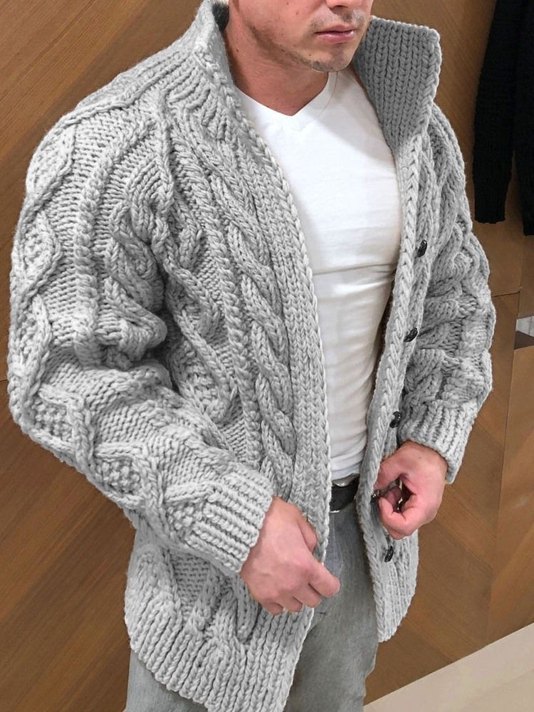 Turtleneck Standard Enkel Enkelknäppt Slim Sweater