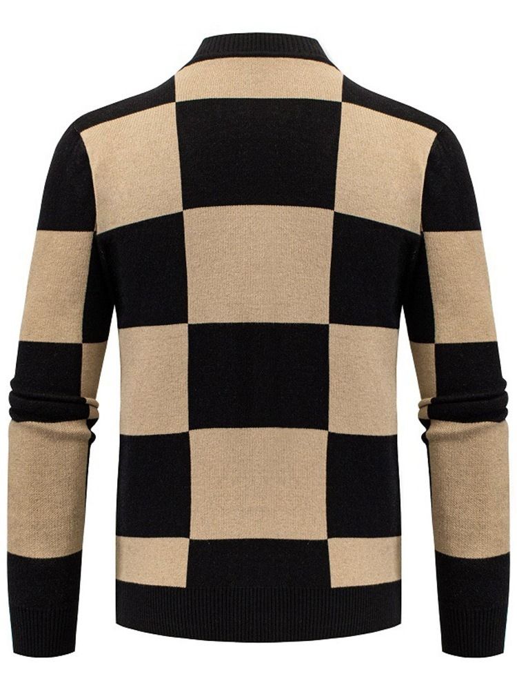 V-Ringad Geometrisk Standard Höst Slimmad Tröja
