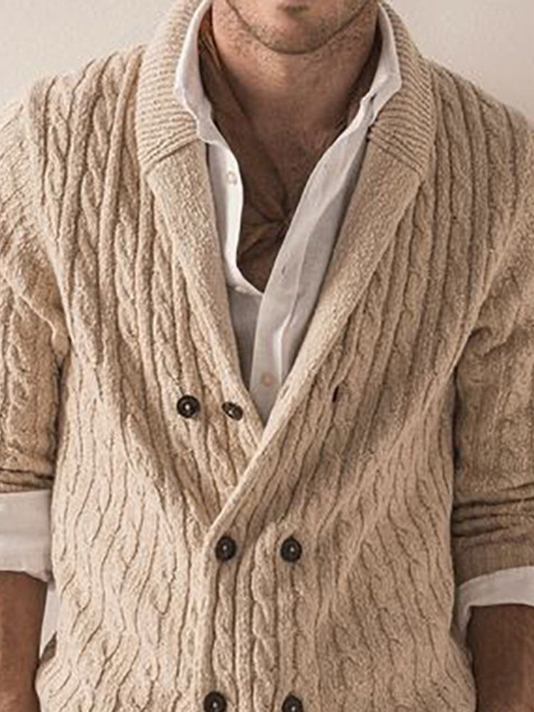 Vanlig Lapel Standard Casual Lös Tröja