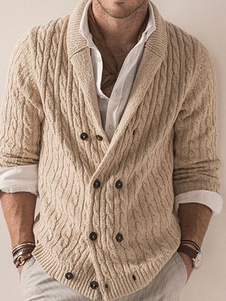 Vanlig Lapel Standard Casual Lös Tröja