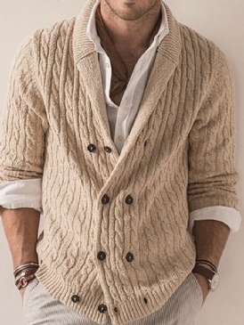 Vanlig Lapel Standard Casual Lös Tröja