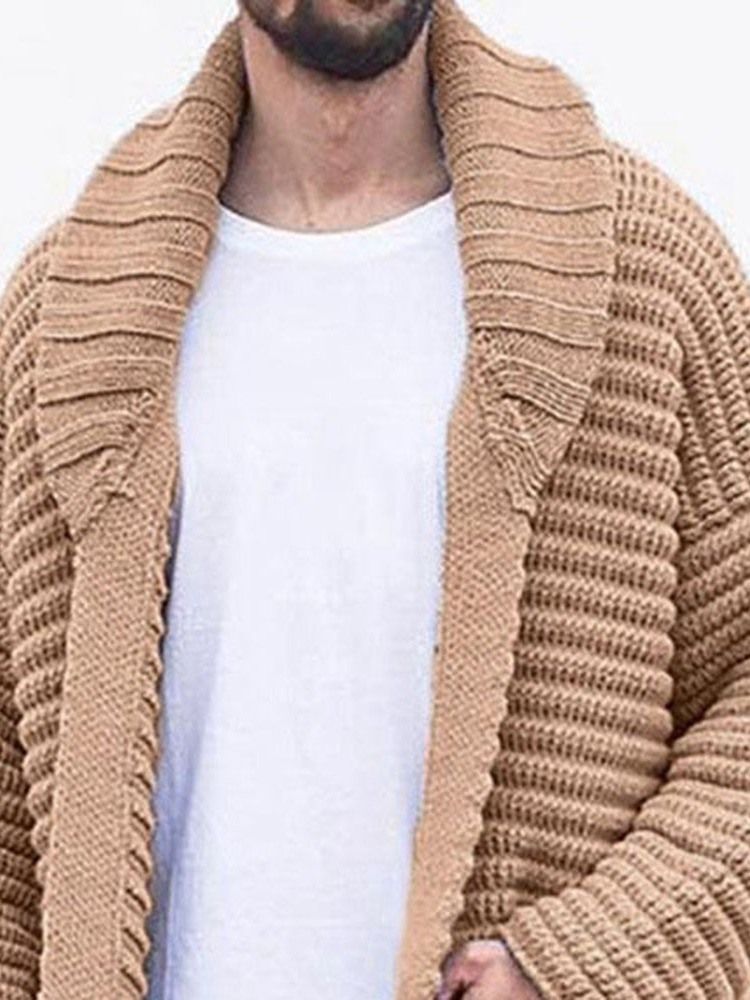 Vanlig Mellanlångt Lapel Casual Vintertröja