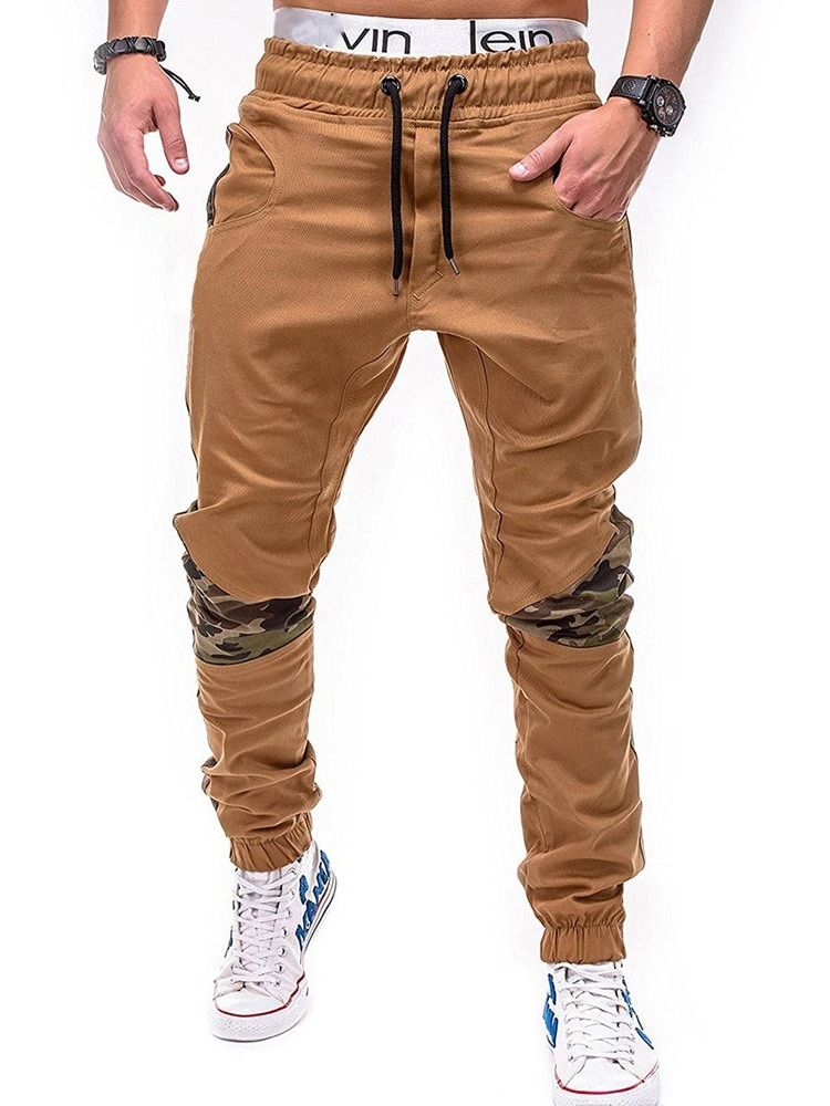 Camouflage Lace-Up Herr Casual Pencil Byxor