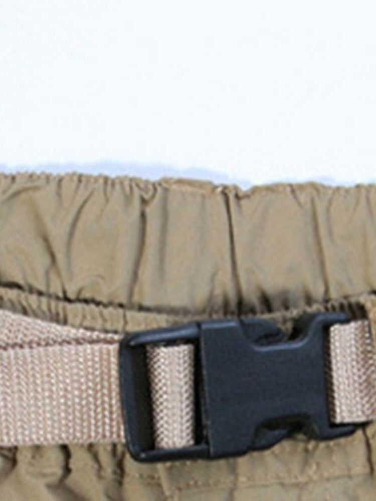 Cargo Pants Tunn Ficka Vanlig Dragkedja Herr Casual Byxor