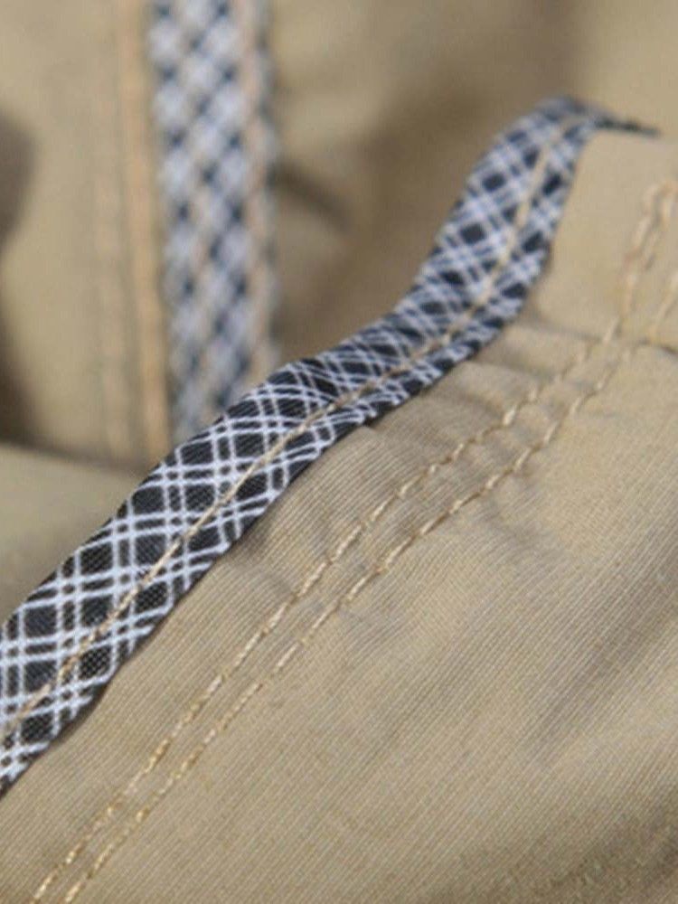 Cargo Pants Tunn Ficka Vanlig Dragkedja Herr Casual Byxor