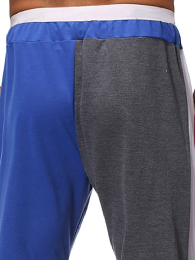 Color Block Pocket Tunna Sommar Mäns Casual Byxor