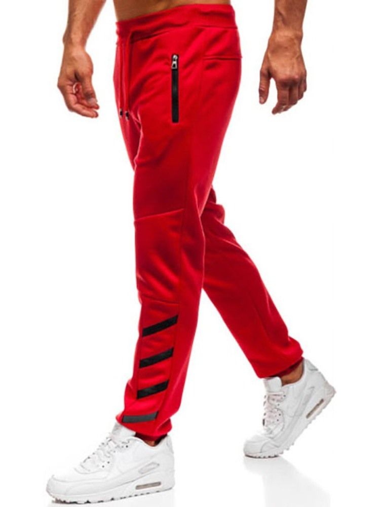 Dragkedja Vanliga Pencil Byxor Spets-Up Sport Casual Herrbyxor