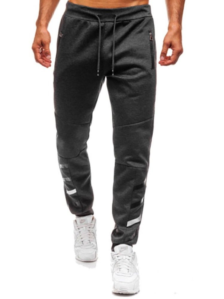Dragkedja Vanliga Pencil Byxor Spets-Up Sport Casual Herrbyxor