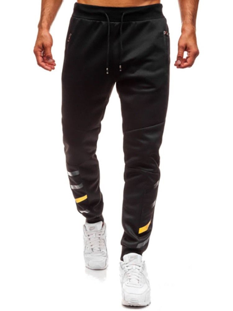 Dragkedja Vanliga Pencil Byxor Spets-Up Sport Casual Herrbyxor