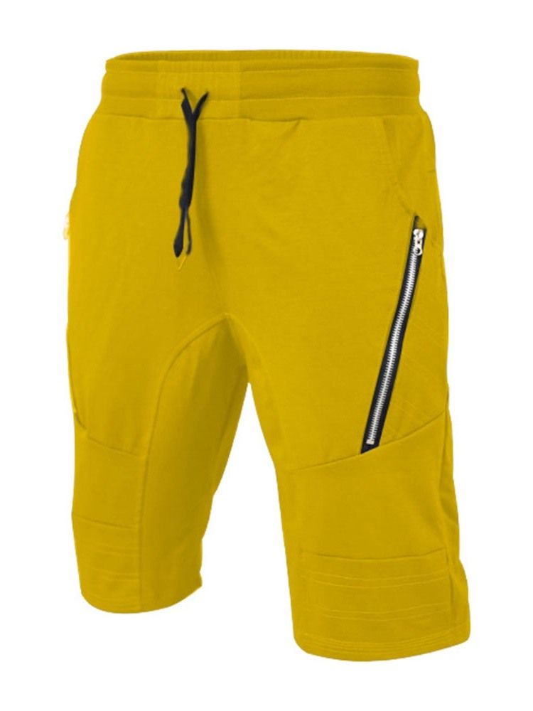 Dragkedja Vanliga Sport Sommar Casual Byxor