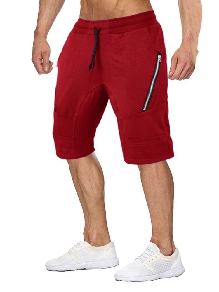 Dragkedja Vanliga Sport Sommar Casual Byxor