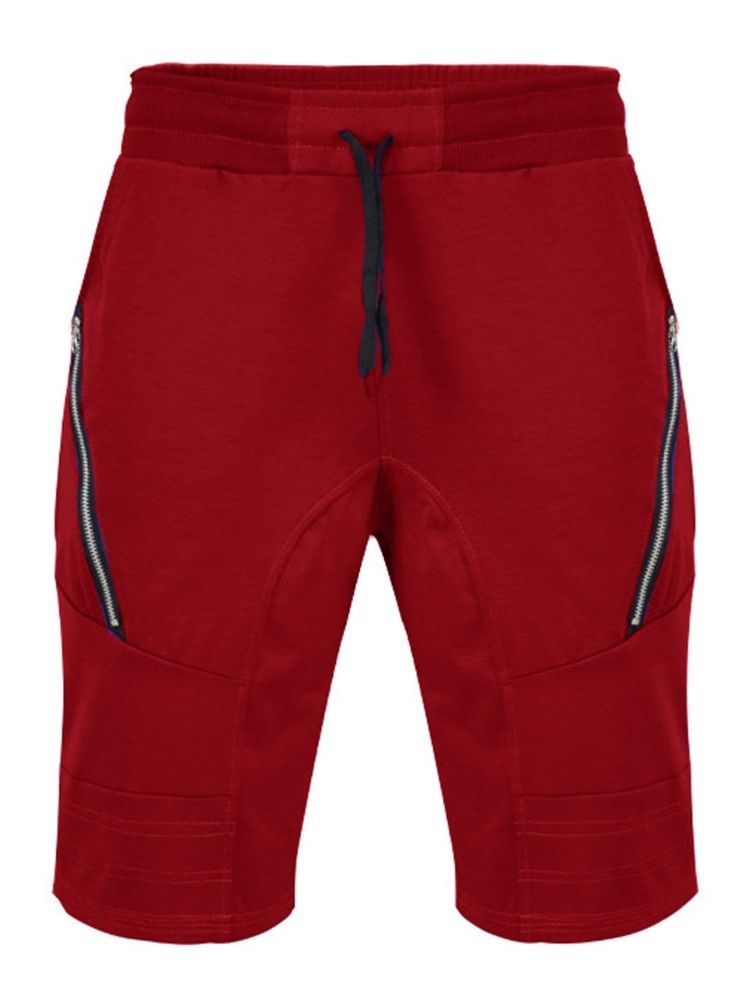 Dragkedja Vanliga Sport Sommar Casual Byxor