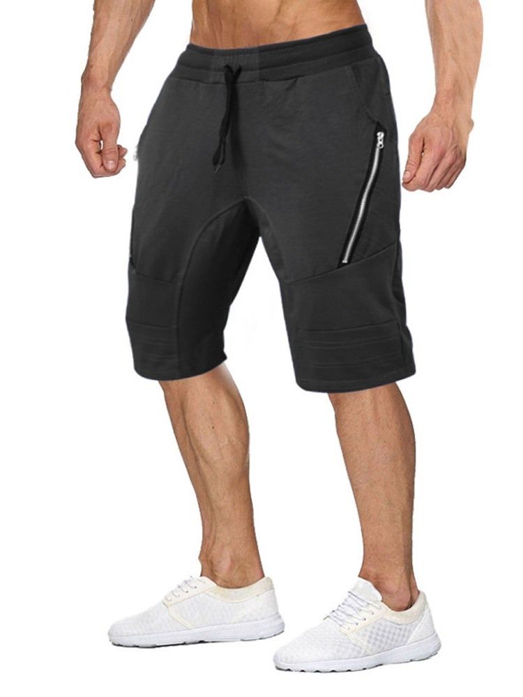 Dragkedja Vanliga Sport Sommar Casual Byxor