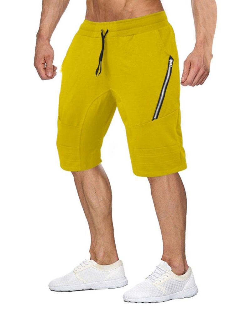 Dragkedja Vanliga Sport Sommar Casual Byxor