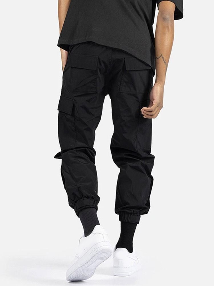 Knapp Enkla Mode Snörning Casual Herrbyxor