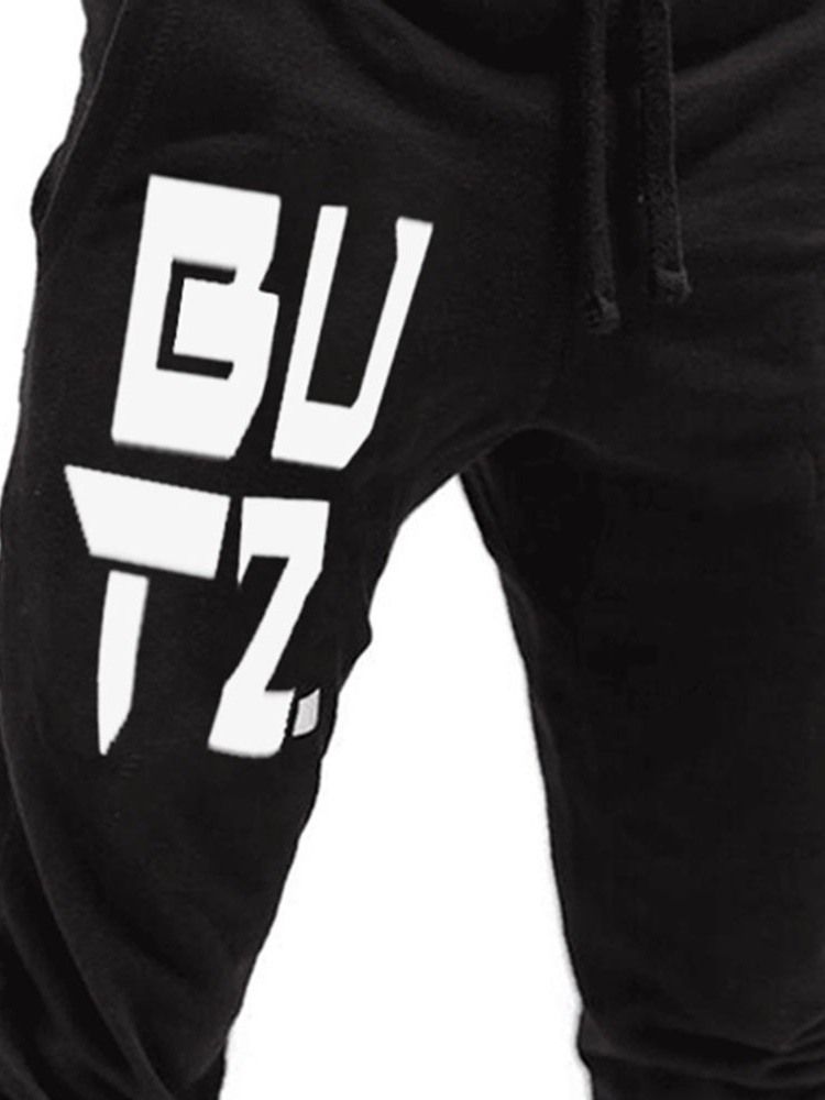 Letter Lace-Up Pencil Byxor Mid Waist Fall Casual Byxor