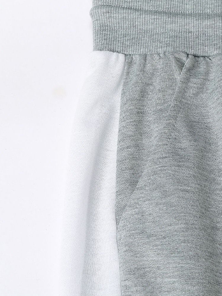 Pencil Byxor Lace-Up Color Block Mid Midja Herr Casual Byxor