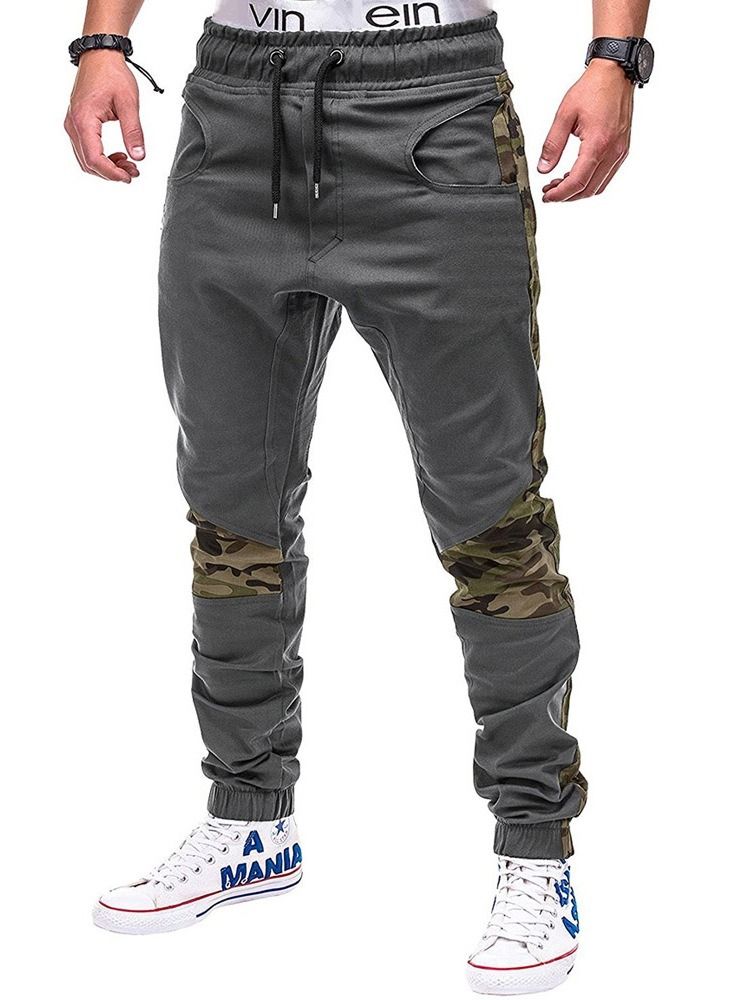 Pencil Byxor Print Camouflage Lace-Up Fall Casual Byxor