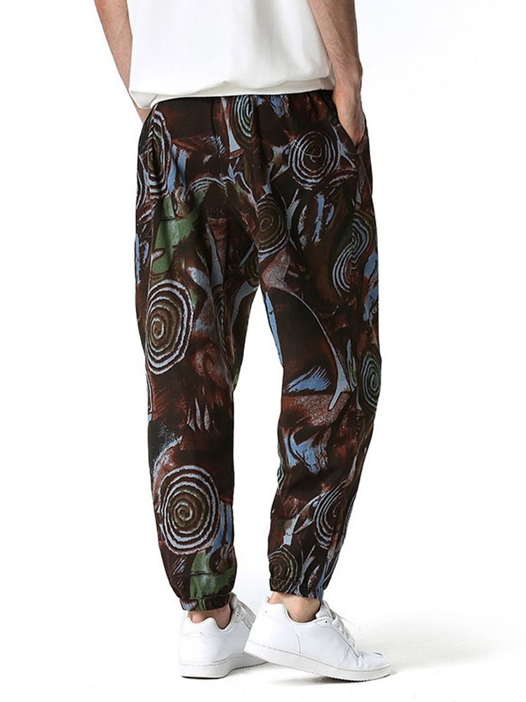 Pencil Pants Geometriska Tunna Spetsbyxor För Män