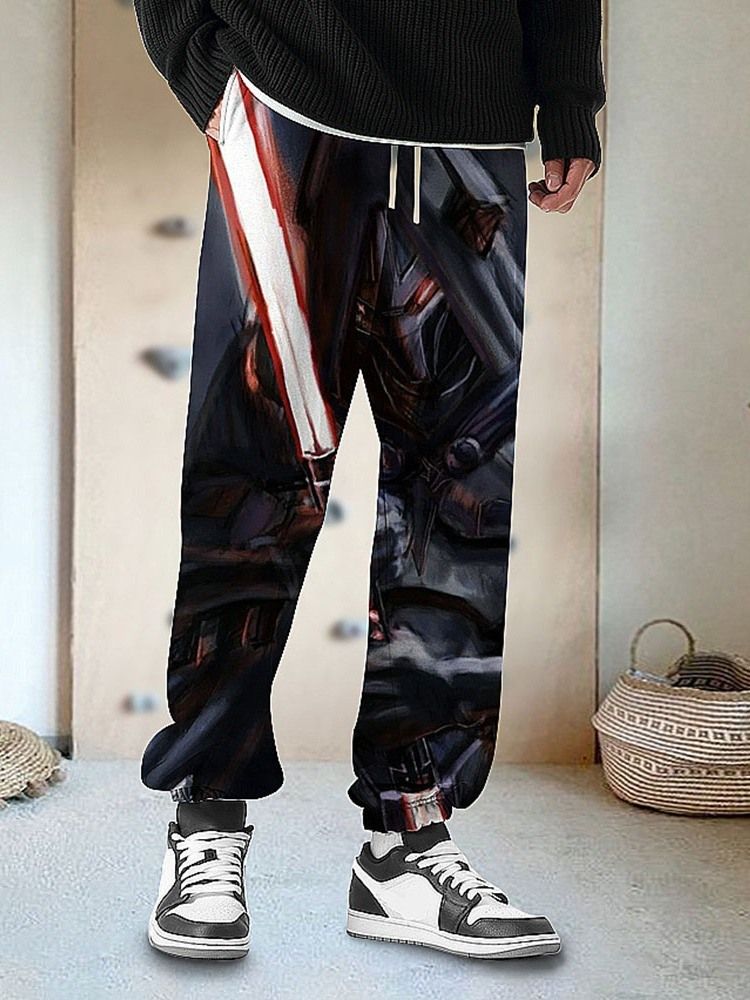 Pencil Pants Pocket Mid Waist Casual Byxor Med Snörning