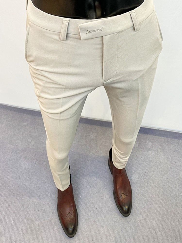 Pencil Pants Vanlig Dragkedja Spring Casual Pants