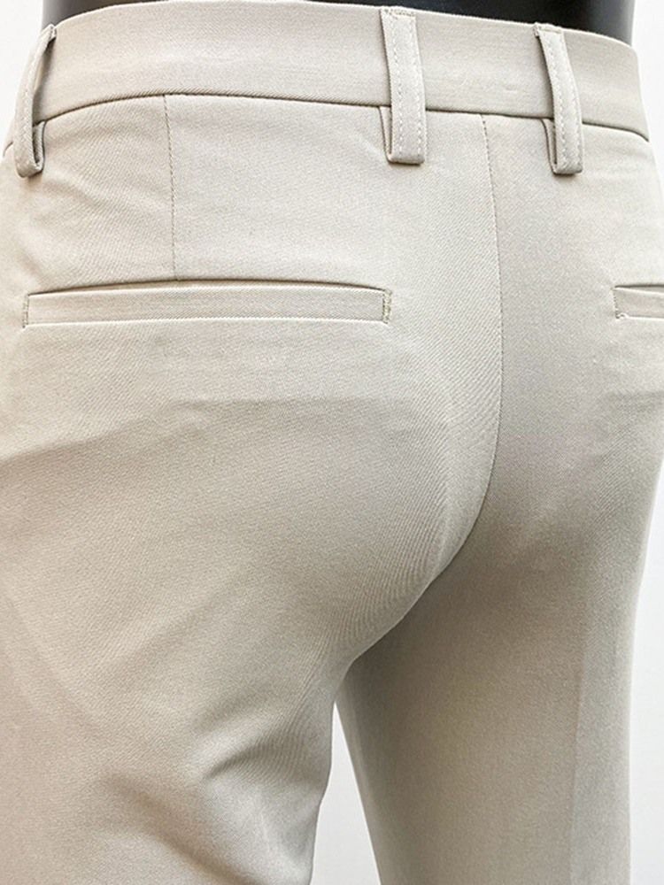 Pencil Pants Vanlig Dragkedja Spring Casual Pants