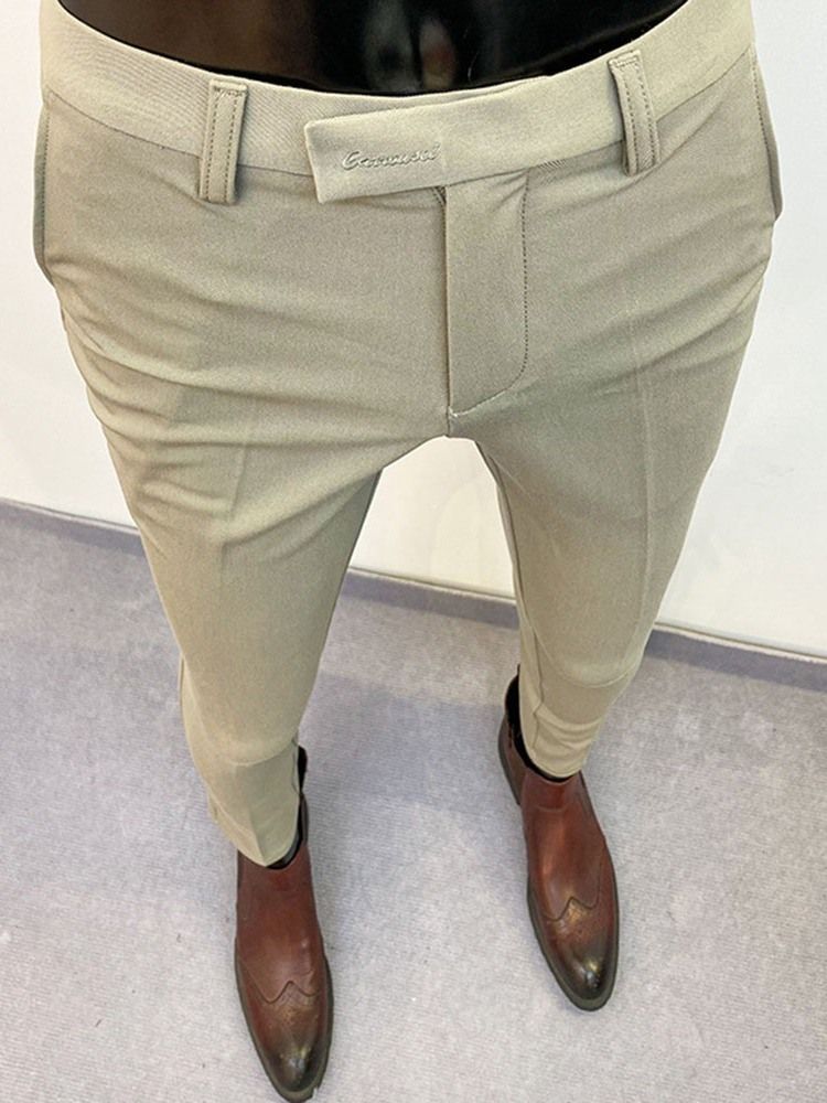 Pencil Pants Vanlig Dragkedja Spring Casual Pants