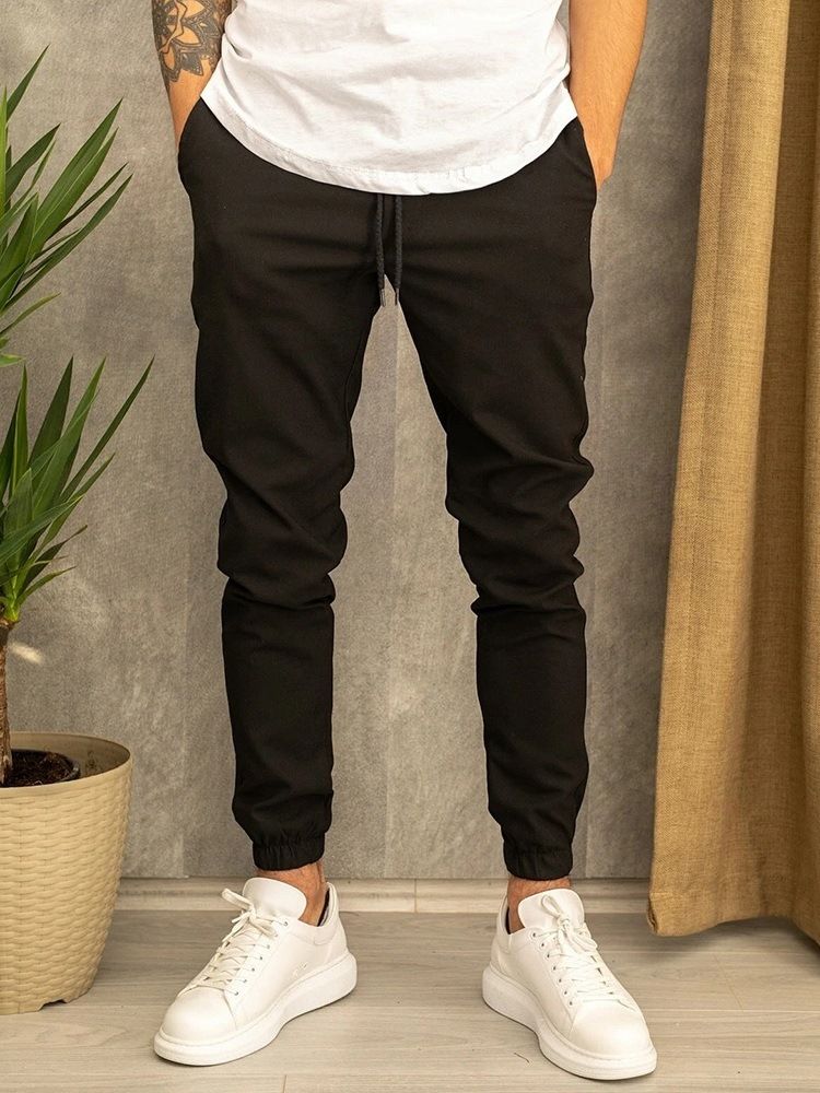 Pencilbyxor Med Snörning Vanliga Casual Casual Byxor Med Mitten Av Midjan