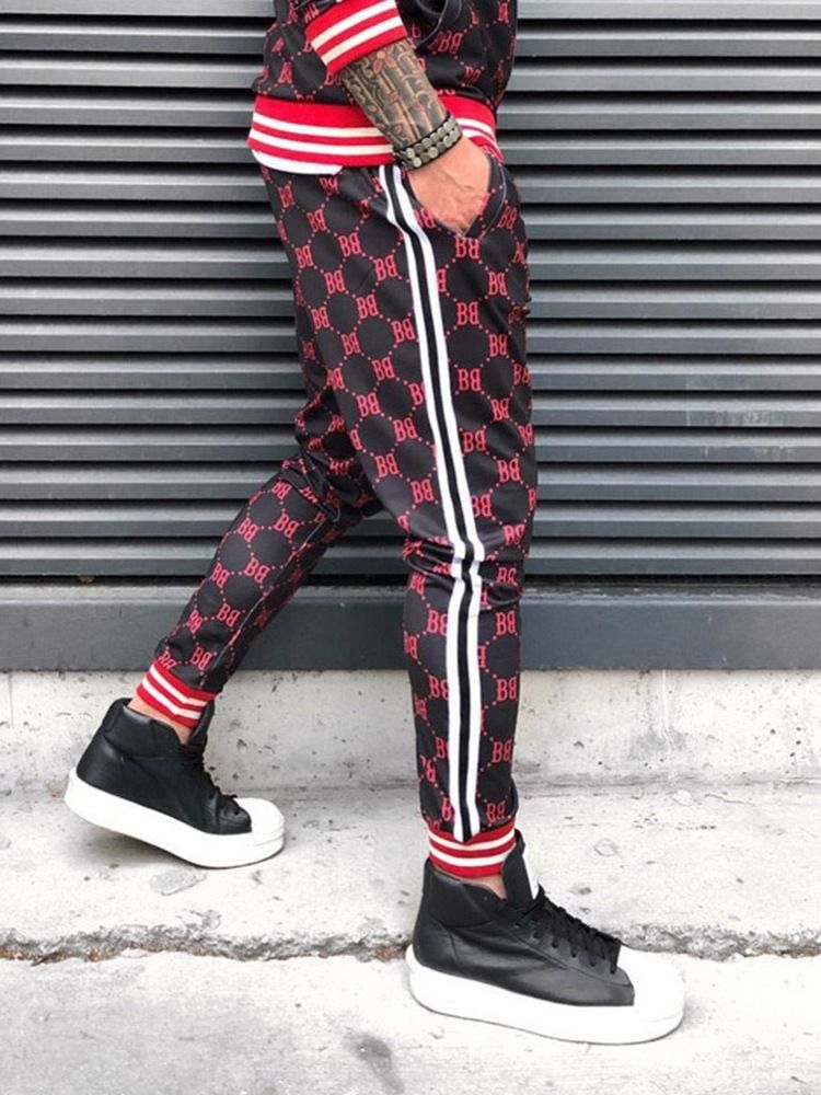 Pocket Color Block Herr Casual Byxor