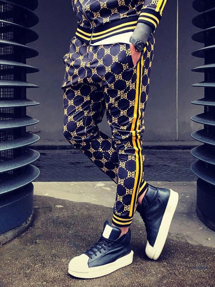 Pocket Color Block Herr Casual Byxor