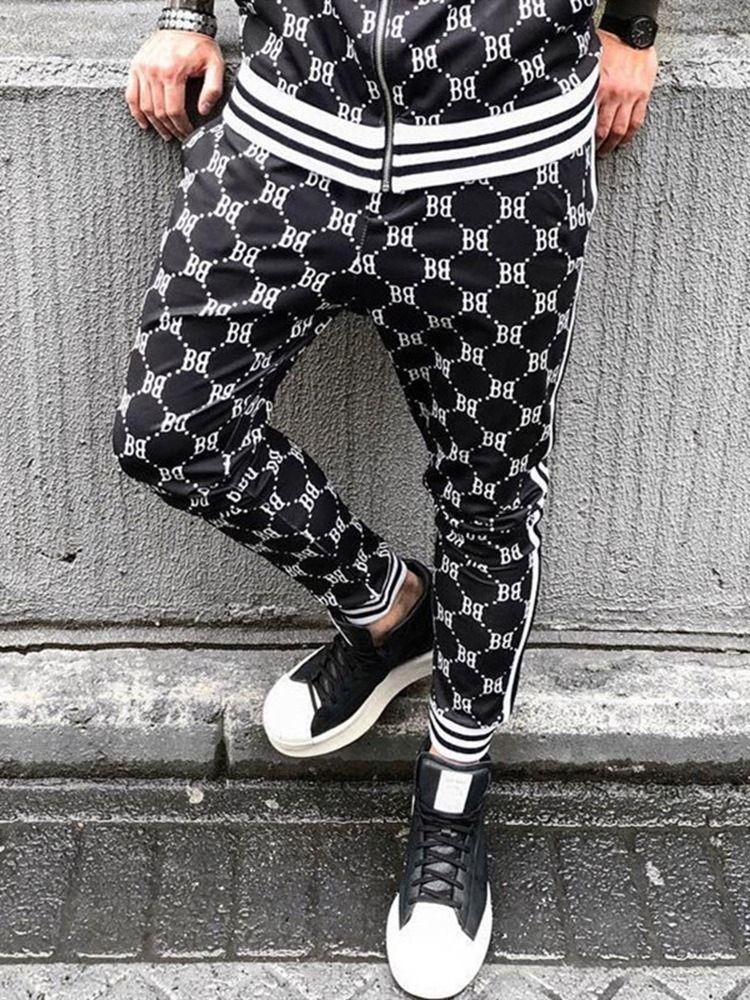 Pocket Color Block Herr Casual Byxor