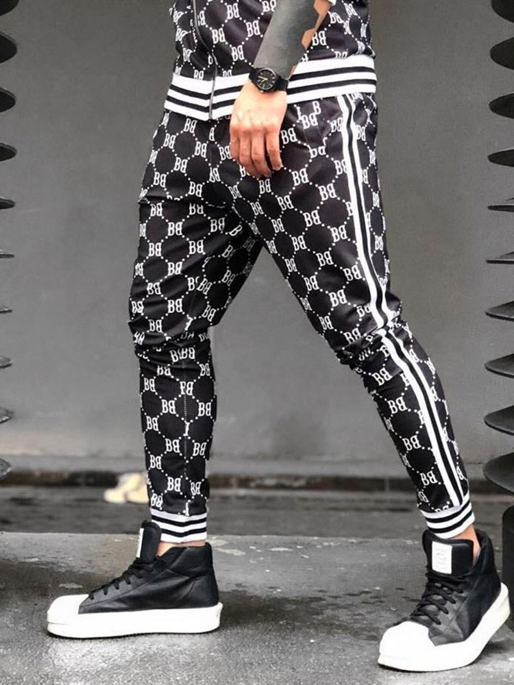 Pocket Color Block Herr Casual Byxor