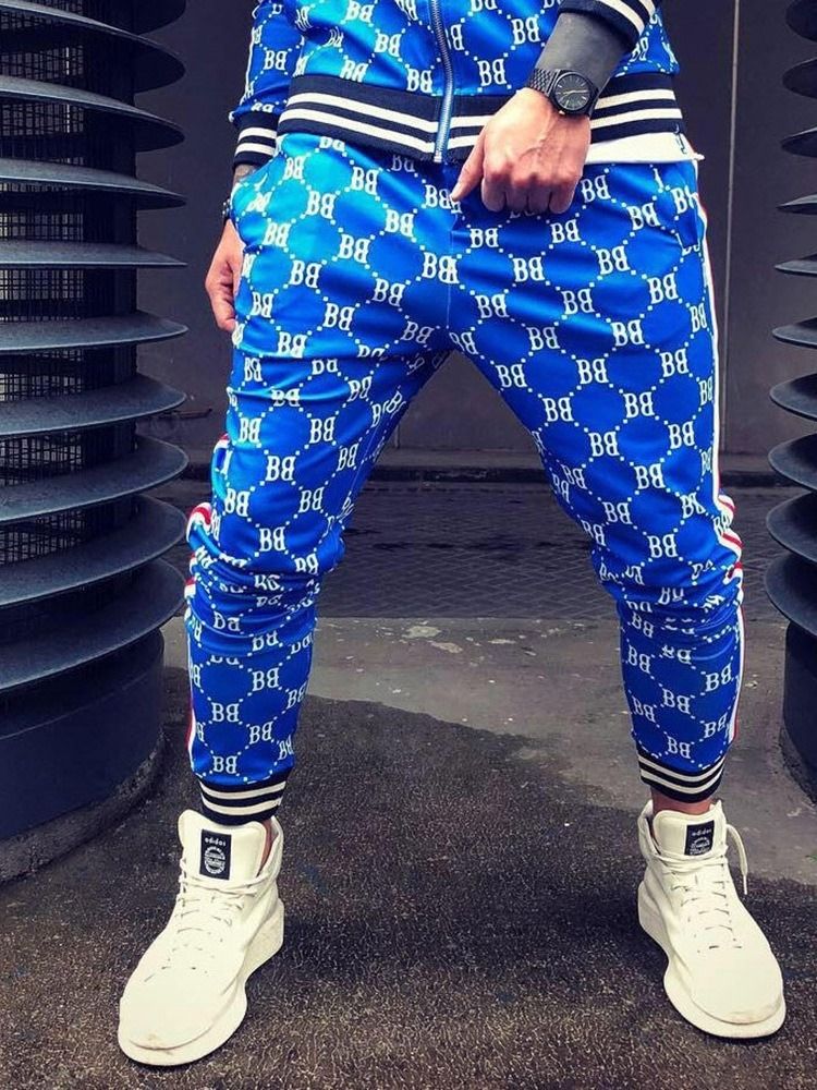 Pocket Color Block Herr Casual Byxor