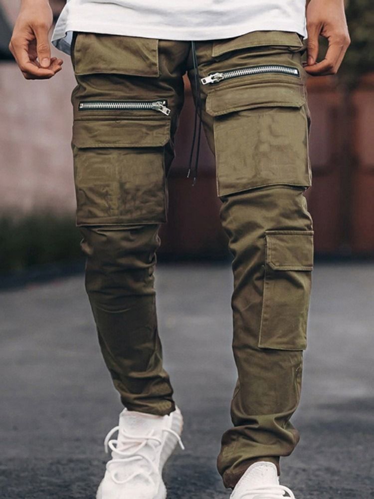 Pocket Overall Vanlig Snörning Four Seasons Casual Herrbyxor
