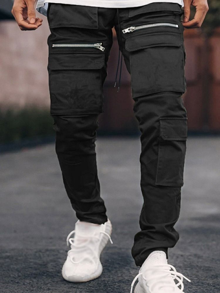 Pocket Overall Vanlig Snörning Four Seasons Casual Herrbyxor