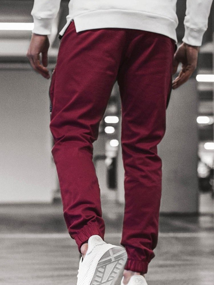Pocket Pencil Pants Vanliga Mäns Casual Pants
