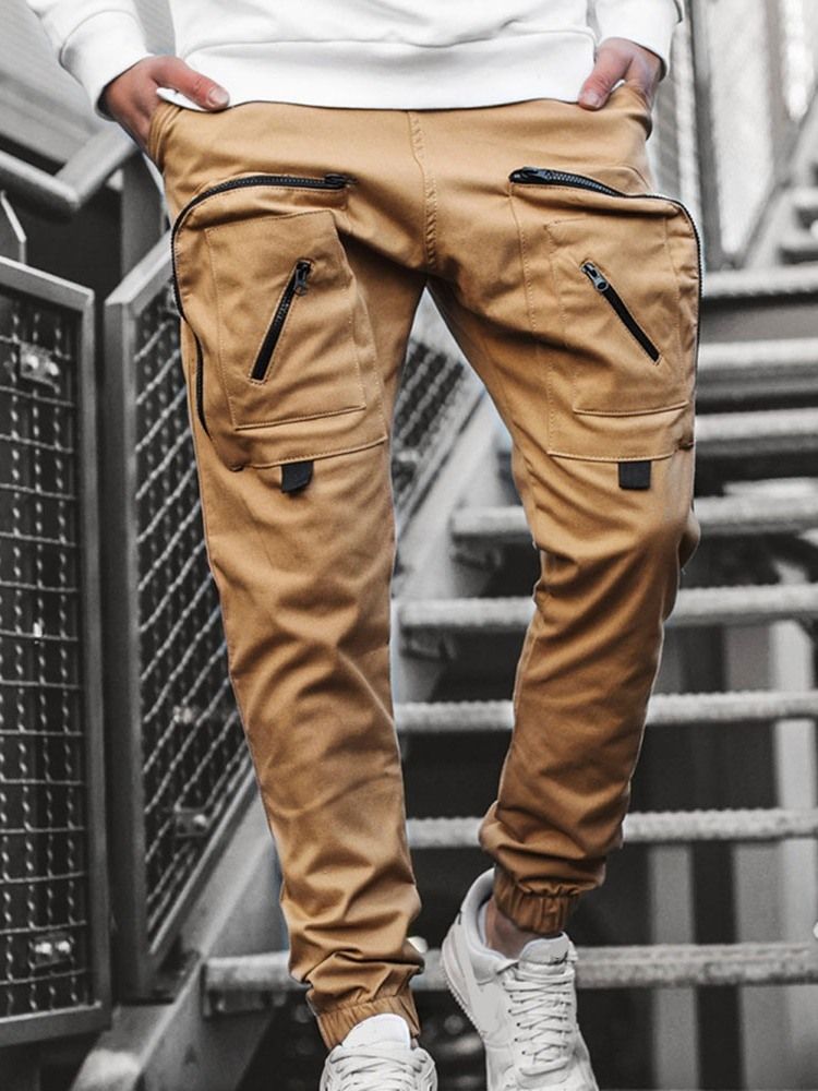 Pocket Pencil Pants Vanliga Mäns Casual Pants