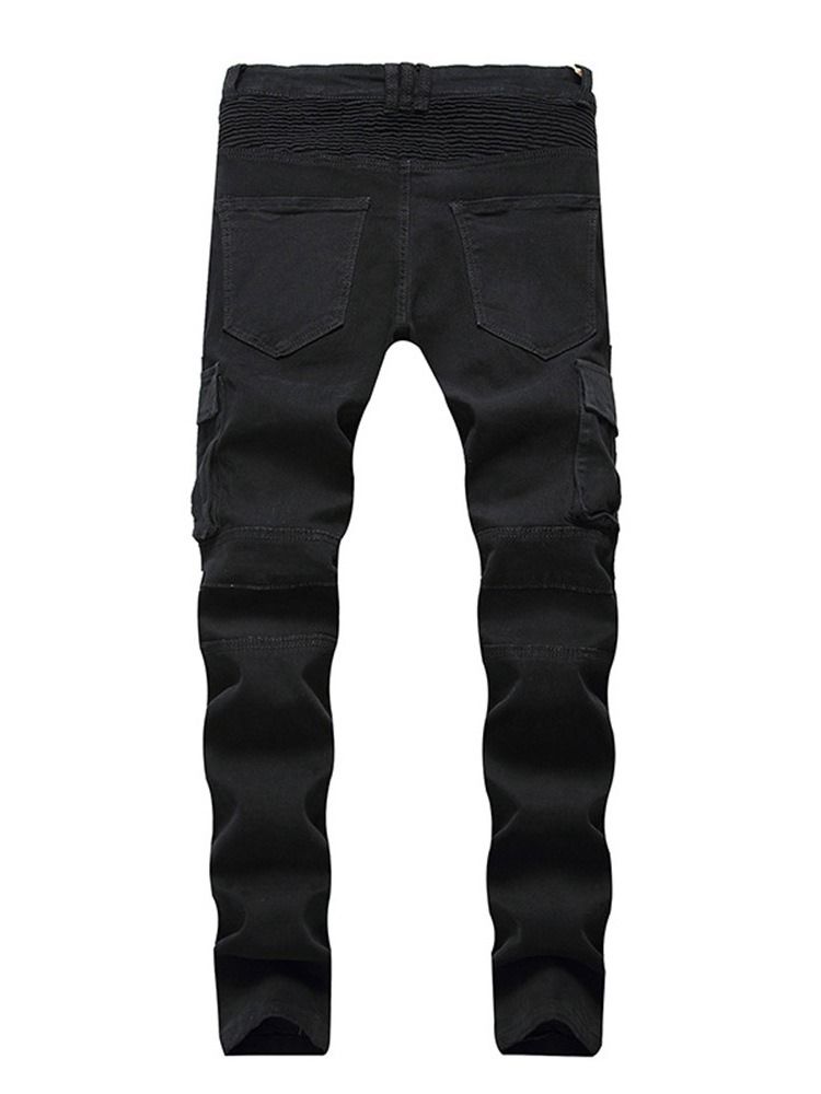 Pocket Plain Fashion Four Seasons Casual Byxor