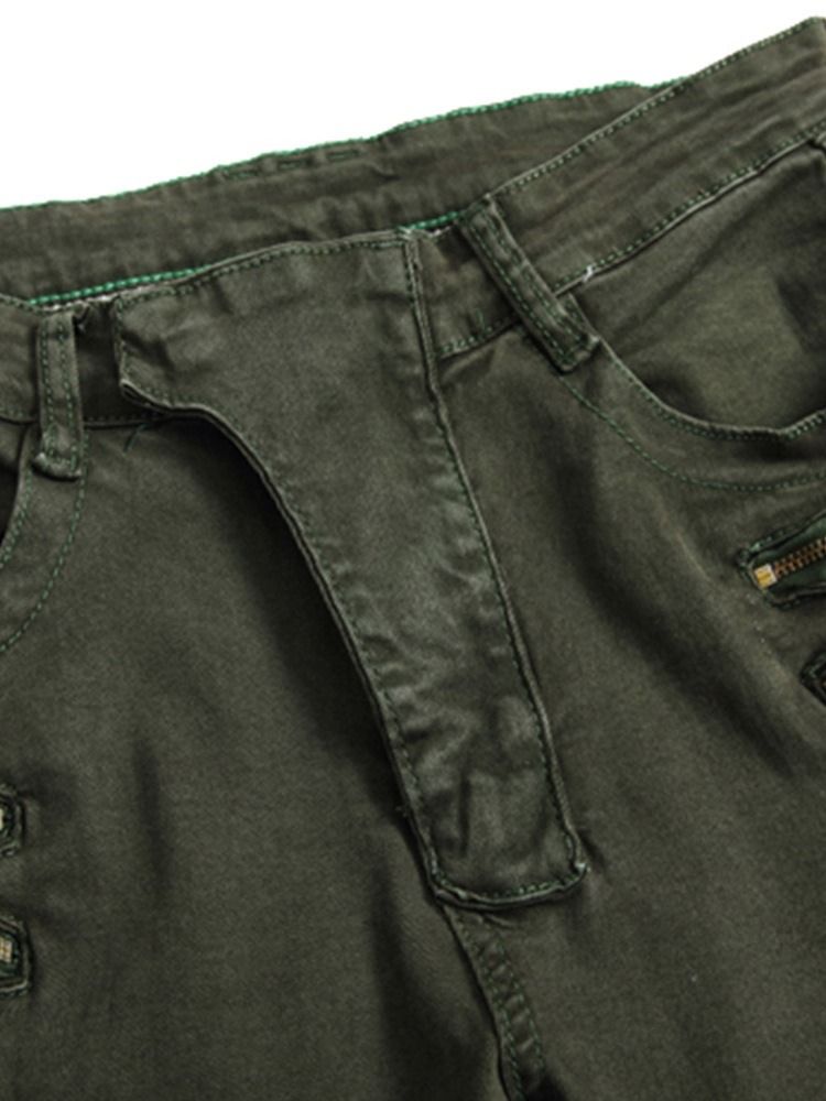 Pocket Plain Fashion Four Seasons Casual Byxor