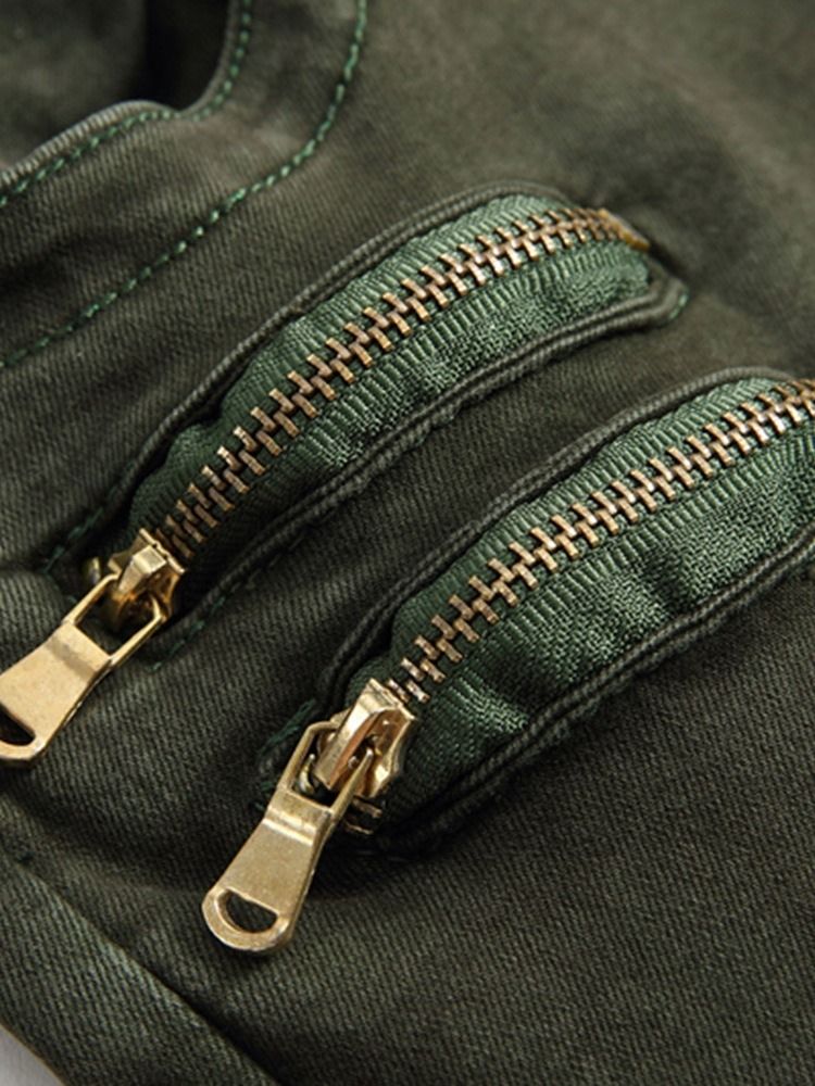 Pocket Plain Fashion Four Seasons Casual Byxor