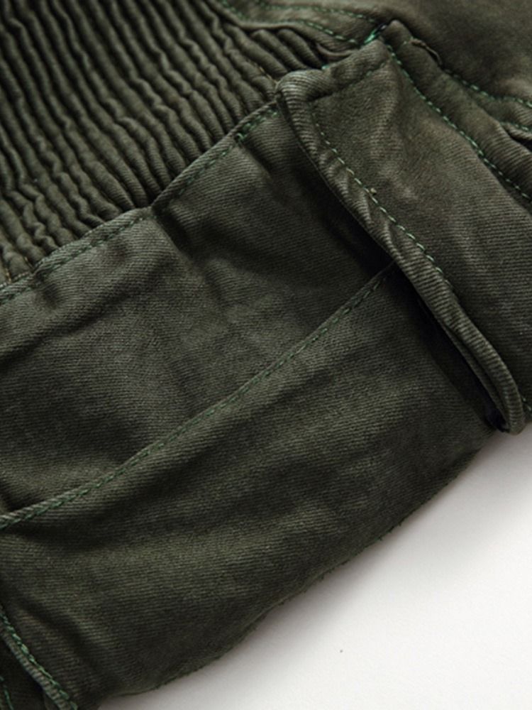 Pocket Plain Fashion Four Seasons Casual Byxor