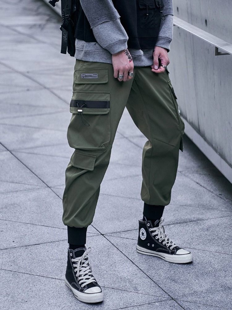 Pocket Plain Mid Waist Four Seasons Herr Casual Byxor
