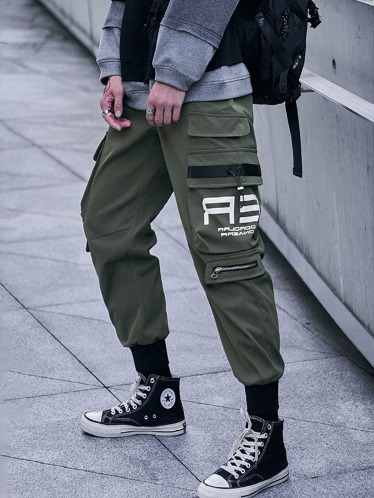 Pocket Plain Mid Waist Four Seasons Herr Casual Byxor