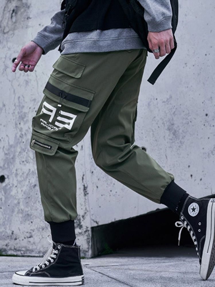 Pocket Plain Mid Waist Four Seasons Herr Casual Byxor