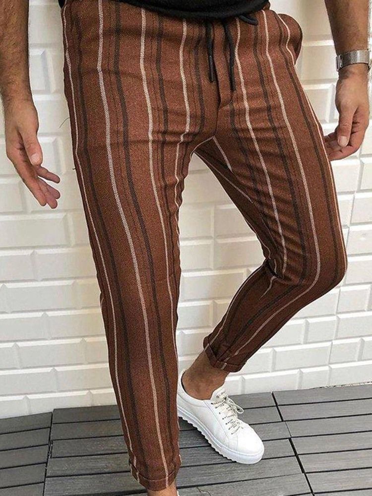 Pocket Stripe Herr Casual Byxor