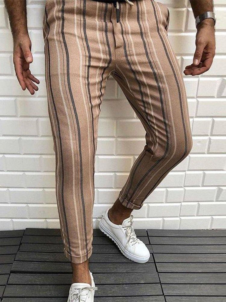 Pocket Stripe Herr Casual Byxor